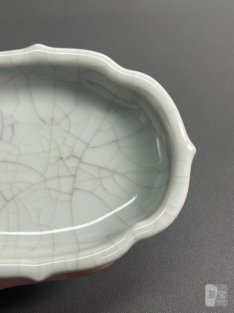 清雍正  仿哥釉海棠洗 - 图6